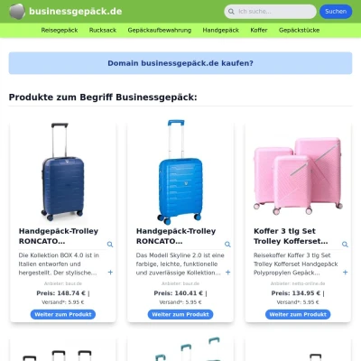 Screenshot businessgepäck.de