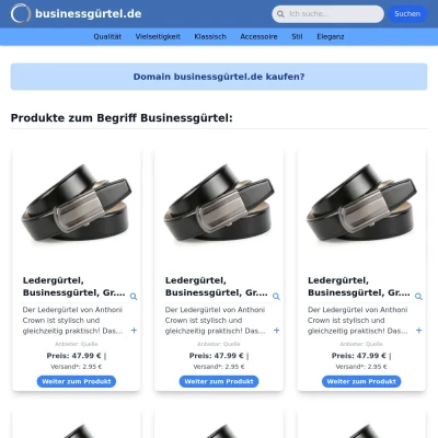 Screenshot businessgürtel.de