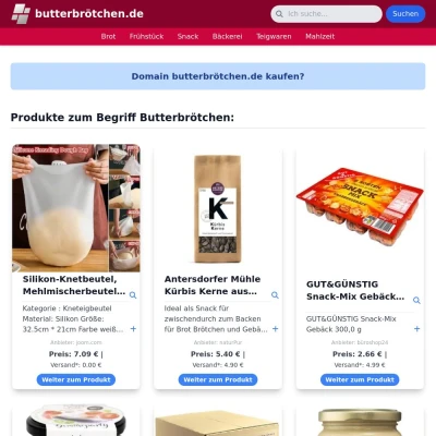 Screenshot butterbrötchen.de