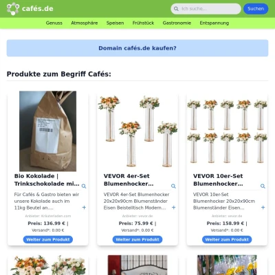 Screenshot cafés.de