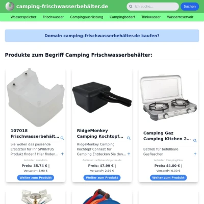 Screenshot camping-frischwasserbehälter.de