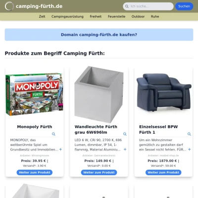 Screenshot camping-fürth.de