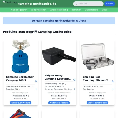 Screenshot camping-gerätezelte.de