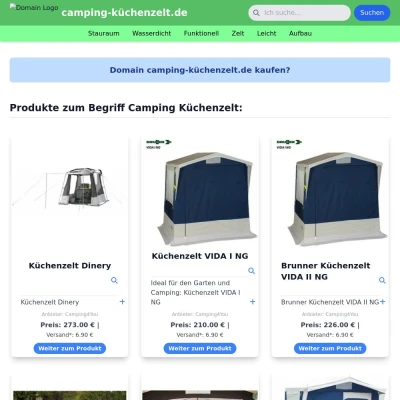 Screenshot camping-küchenzelt.de