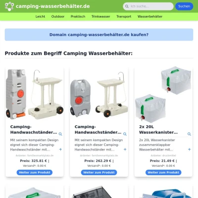 Screenshot camping-wasserbehälter.de