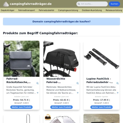 Screenshot campingfahrradträger.de