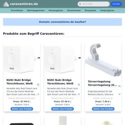 Screenshot caravantüren.de