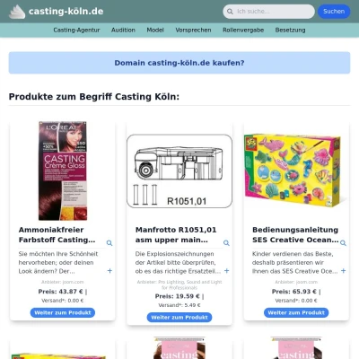 Screenshot casting-köln.de