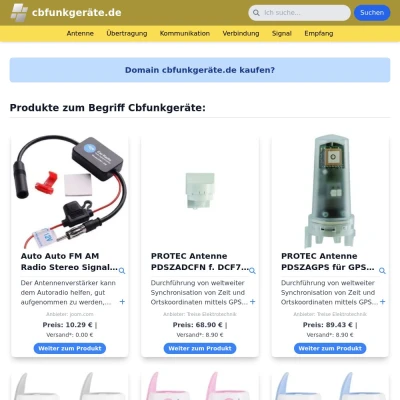 Screenshot cbfunkgeräte.de