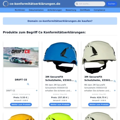 Screenshot ce-konformitätserklärungen.de