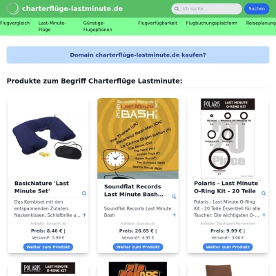 Screenshot charterflüge-lastminute.de
