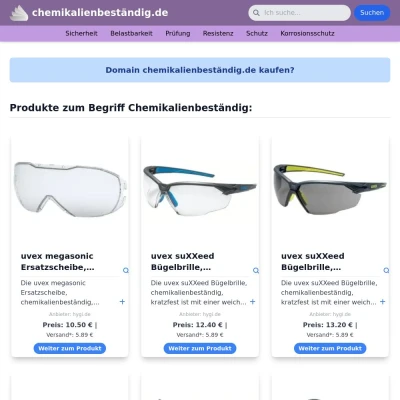 Screenshot chemikalienbeständig.de