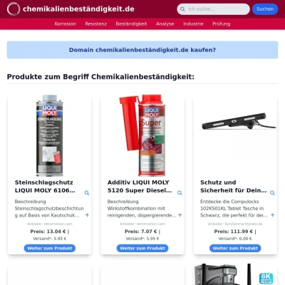 Screenshot chemikalienbeständigkeit.de