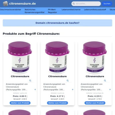 Screenshot citronensäure.de