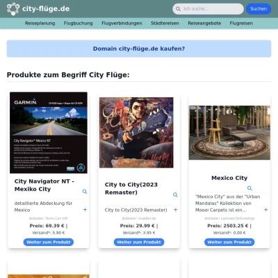 Screenshot city-flüge.de