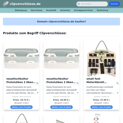 Screenshot clipverschlüsse.de