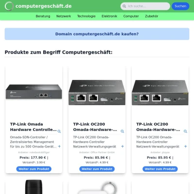 Screenshot computergeschäft.de