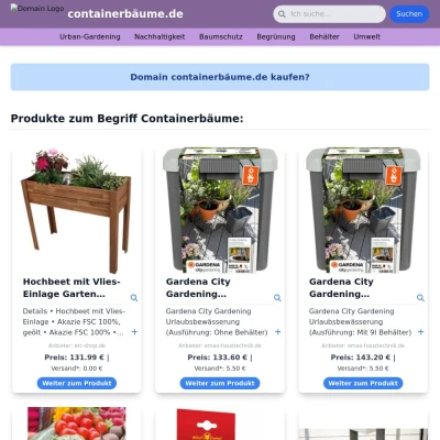 Screenshot containerbäume.de