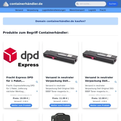 Screenshot containerhändler.de