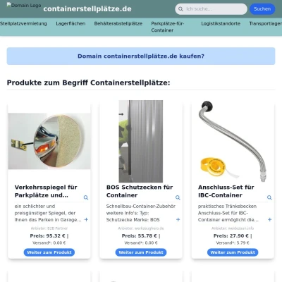 Screenshot containerstellplätze.de