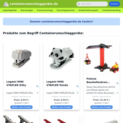 Screenshot containerumschlaggeräte.de
