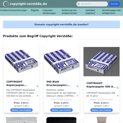 Screenshot copyright-verstöße.de