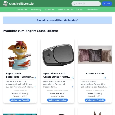 Screenshot crash-diäten.de