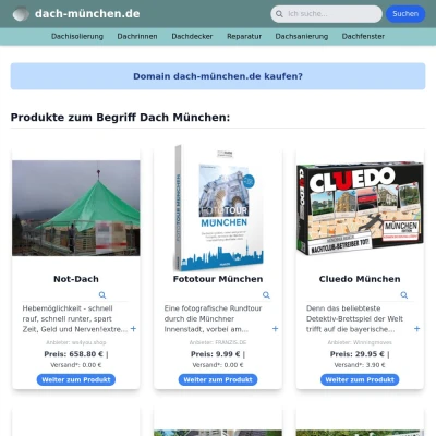 Screenshot dach-münchen.de