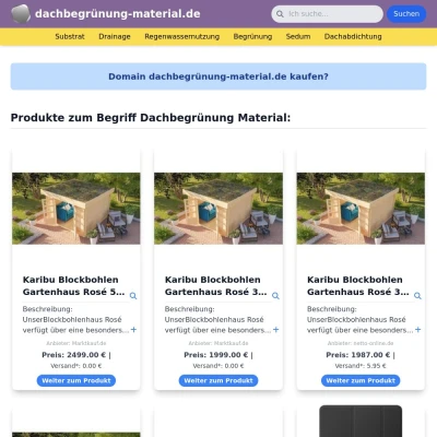 Screenshot dachbegrünung-material.de