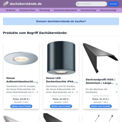 Screenshot dachüberstände.de