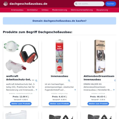 Screenshot dachgeschoßausbau.de