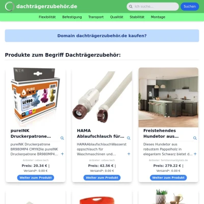 Screenshot dachträgerzubehör.de