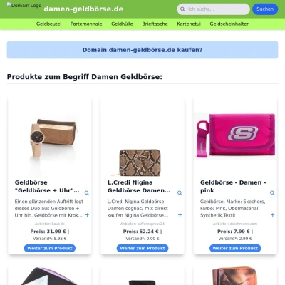 Screenshot damen-geldbörse.de