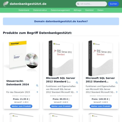 Screenshot datenbankgestützt.de