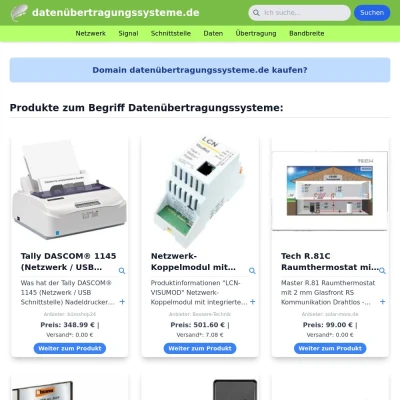 Screenshot datenübertragungssysteme.de