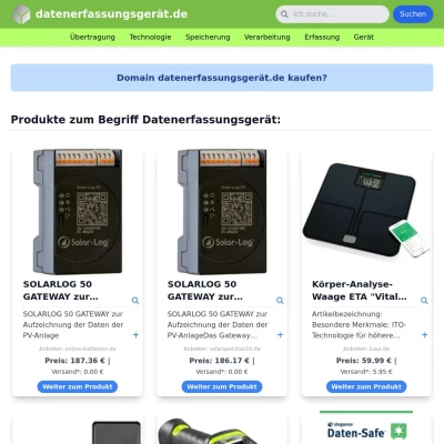 Screenshot datenerfassungsgerät.de