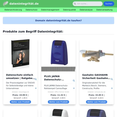 Screenshot datenintegrität.de