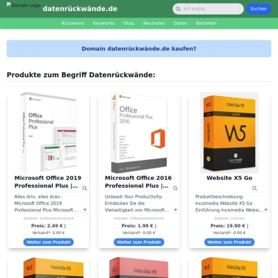 Screenshot datenrückwände.de