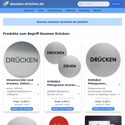 Screenshot daumen-drücken.de