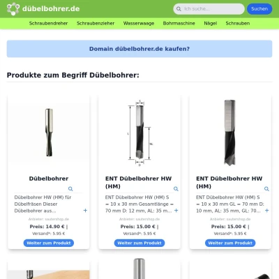 Screenshot dübelbohrer.de