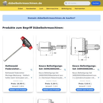 Screenshot dübelbohrmaschinen.de