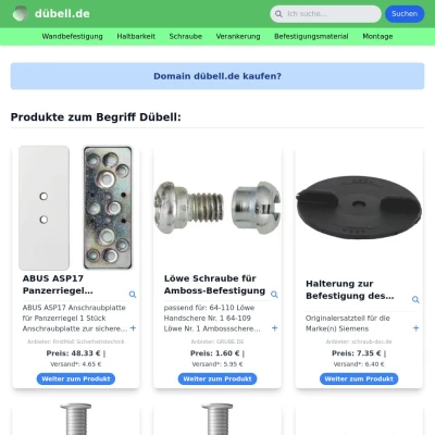 Screenshot dübell.de