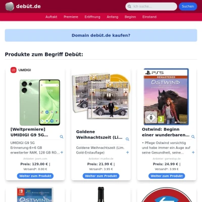 Screenshot debüt.de