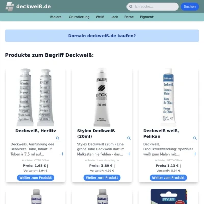 Screenshot deckweiß.de