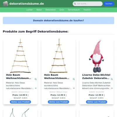 Screenshot dekorationsbäume.de