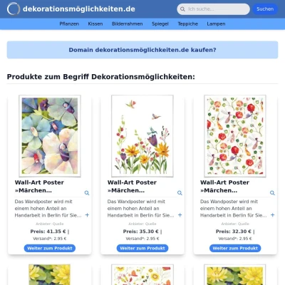 Screenshot dekorationsmöglichkeiten.de