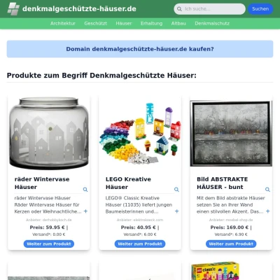 Screenshot denkmalgeschützte-häuser.de