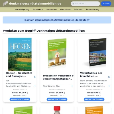 Screenshot denkmalgeschützteimmobilien.de