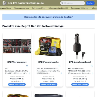 Screenshot der-kfz-sachverständige.de