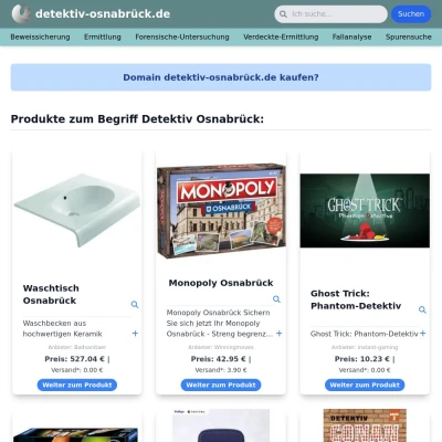 Screenshot detektiv-osnabrück.de